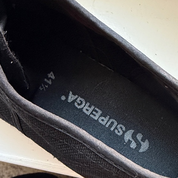 Superga Black Canvas Platform Lace-Up Sneakers - Picture 2 of 3